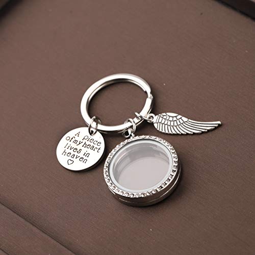 CENWA Memorial Keychain Jewelry Sympathy Gift Photo Frame Keychain A Piece of My Heart Lives in Heaven Loss Jewelry Gift3