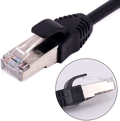 Image of LipiWorld Rj45 Male to Female LAN Cable LAN Network 8 Pin Extension Cable CAT6E Network Panel Mount Screw Lock Ethernet Extension Cable (Pack Of 1-30cm)