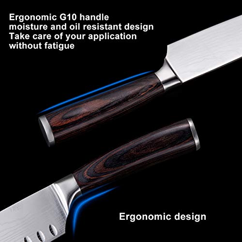 Anhichef 2 Kitchen Knives, Chef Knife 8 Inch-Professional Ultra Sharp Cooking Knife and 7 Inch Santoku Knife as Great Gift for Chef | High Carbon German Stainless Steel & Ergonomic Handle