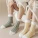 NBWBTZTXA Coral fleece Socks Long Men And Women Thick Warm floor Autumn And Winter Home Sleep Plush Mid Tube(A8)
