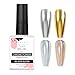 Makartt Gel Top Coat for Chrome Nail Powder - 15ml Clear No Wipe High Gloss Top Coat Gel Nail Polish Mirror Shine Long Lasting Easy Application, Soak off UV Lamp, DIY Home Salon Art Spring Design