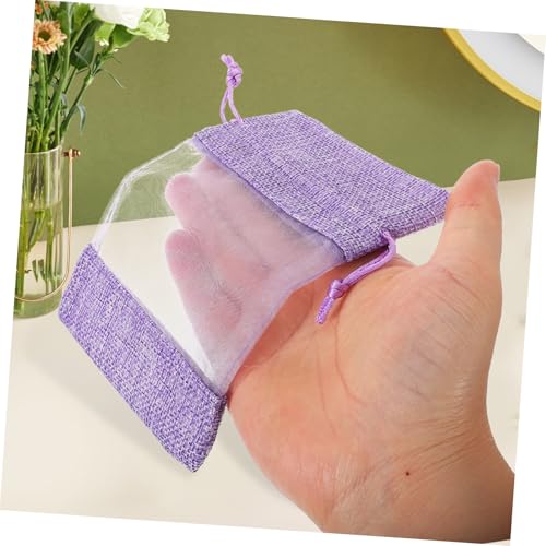 Cabilock 10 sacos de sachet lavanda vacíos con cordón miniatura 5