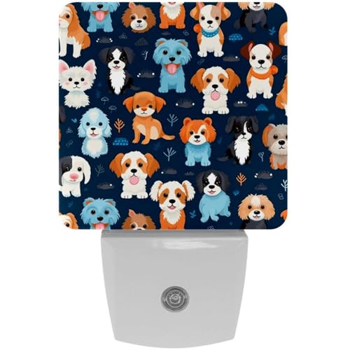 NEWzone Puppy Dogs Night Light Plug into Wall with Dusk to Dawn Sensor LED Nightlight for Kid Girls Boys Room Decor, Hallway, Kitchen, Bathroom, Nursery, Stairs