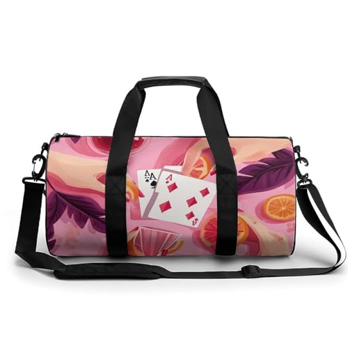 Vintage Poker Gym Bag Travel Duffel Bag Lightweight Carry On Weekender Bag Tote Bags for Women Men