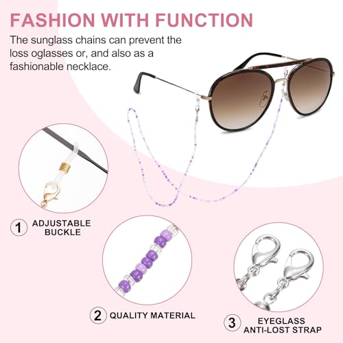 Image of uxcell Eyeglass Chains for Women, Eyeglass Holder Bead Chains Adjustable Sunglasses Lanyards Holder Chains for Glass