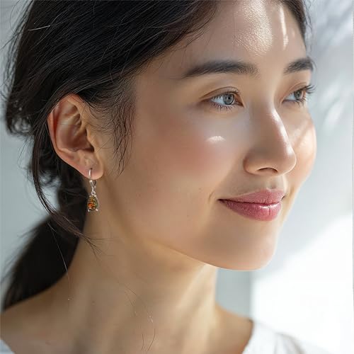 925 Sterling Silver Gemstone Teardrop Earrings for Women – Birthstone Leverback Jewelry – Elegant Statement Earrings – Perfect Gift for Women3