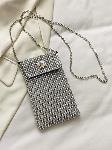 Women's Crossbody Purse Bag, Rhinestone Evening Handbags Clutch Cell Phone Wallet for iPhone Series, Mobile Phone, Galaxy S24 S23, Pixel, Tablet