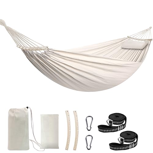 Chihee Amaca in cotone Morbida Traspirante Amaca da campeggio Regge fino a 300 kgAmaca portatile con...