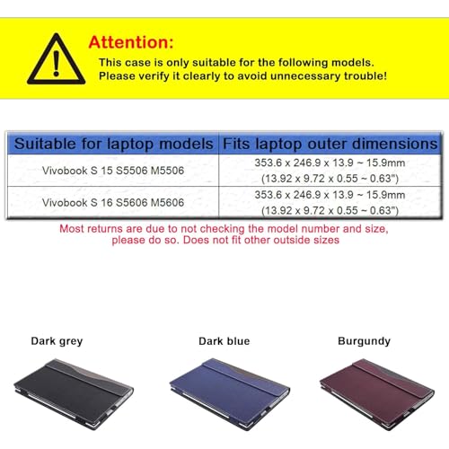 Funda ASUS Vivobook S 15 S5506 de piel roja para trabajar en cafeterías y oficinas 2
