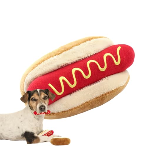 usefulbeauty Plüschspielzeug für Hot-Dog, Spielzeug aus Plüsch für Haustiere – quietschendes...