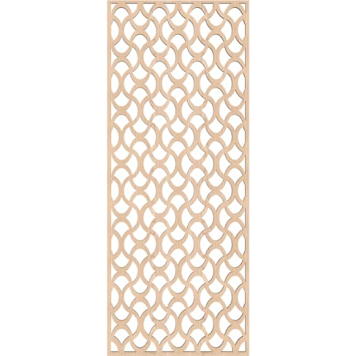 Image of Resort Decorative Pierced Fretwork Wood Wall Panels, 13 3 /8 inchW x 34 3 /8 inchH x 3 /8 inchT, Red Oak