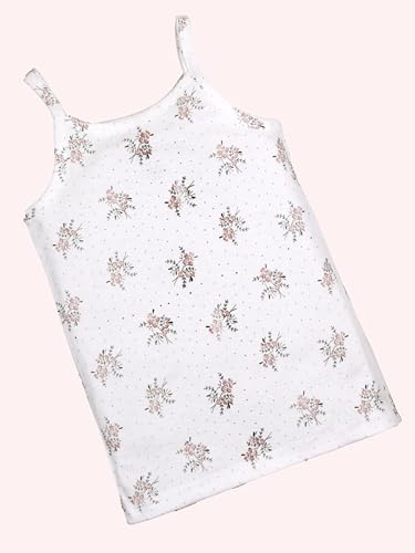 Image of KiddoPanti Girls 100% Cotton Printed Camisoles Tank Top Slips Pack of 3