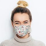 ecotru 5 Pack 100% Cotton, Reusable Face Masks UK | Washable, Nose Wire for Glass Wearers, 3-Ply Fabric Mask, Filter Pocket & Adjustable Straps | Pretty Facemask Coverings - Image 7