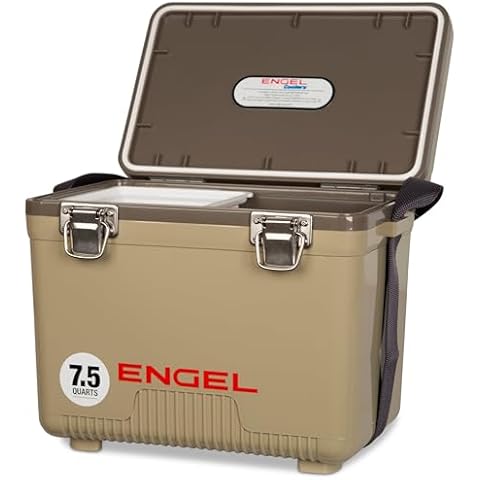 Engel UC7 7.5qt Leak-Proof, Air Tight, Drybox Cooler and Small Hard Shell Lunchbox for Men and Women in Tan Cover