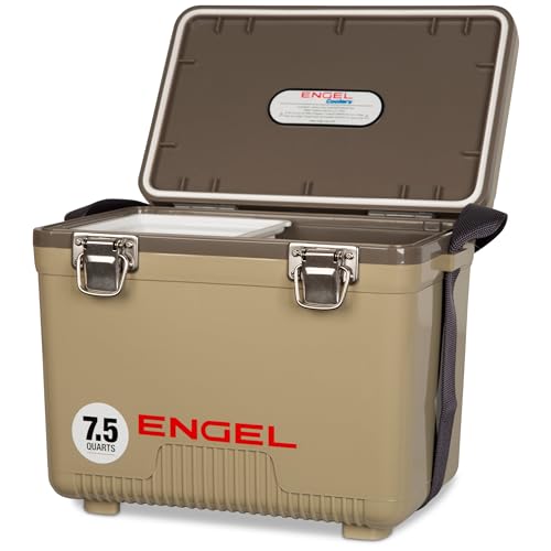Engel UC7 7.5qt Leak-Proof, Air Tight, Drybox Cooler and Small Hard Shell Lunchbox for Men and Women in Tan