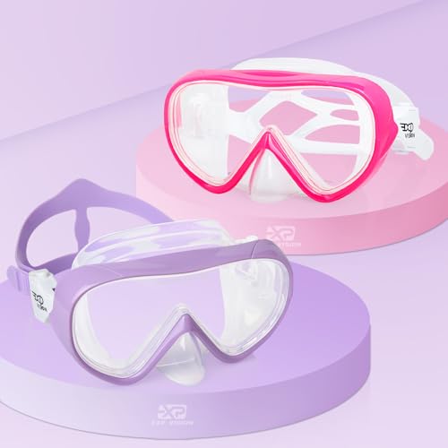 Image of Kids Snorkel Swim Mask, Child Diving Mask Anti-Fog Swim Goggles with Nose Cover for Snorkeling Diving Swimming
