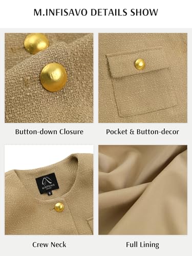 Image of M.Infisavo Cropped Tweed Blazers for Women
