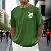 Casual Graphic Print Short Sleeve Crew Neck Comfortable Everyday T-Shirt Soft Blend, Dark green, 5XL #2