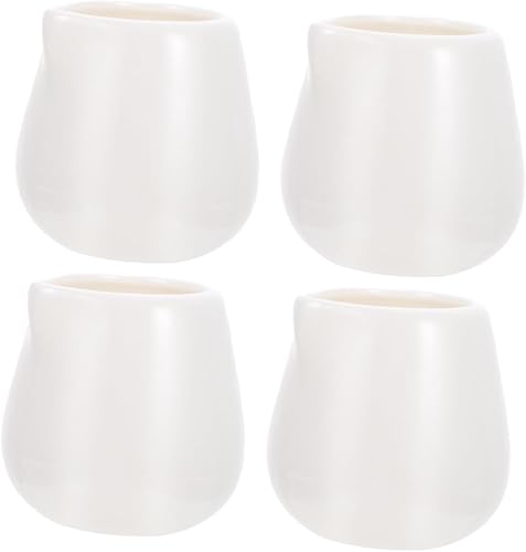 Cabilock 4 jarras de leche de cerámica delicadas tazas de miel tazas de miel fáciles de limpiar base antideslizante