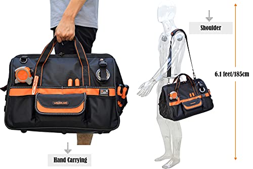Welkinland 20-Inch Electrician Tool Bag, Heavy-Duty Tool Bags For Electricians, Tool Bag Organizer, Hvac Tool Bag, Maintenance Tools Bag, Tool Bags For Men, Tool Tote Bag, Tool Bags For Construction #TOP4
