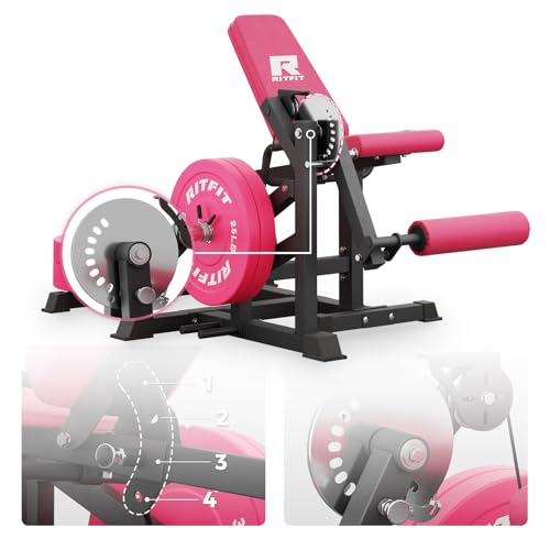Image of RITFIT Leg Extension and Curl Machine, 700LB Adjustable Leg Curl Machine, Seated Leg Extension and Lying Curl Machine for Home Gym, Leg Workout Equipment Compatible with 1'' and 2'' Plates