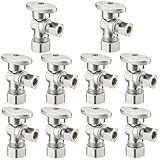 (10 Pack) Asterbacks Toilet Sink Shut Off Valve 5/8' Compression x 3/8' Compression Quarter Turn Water Angle Stops Valve