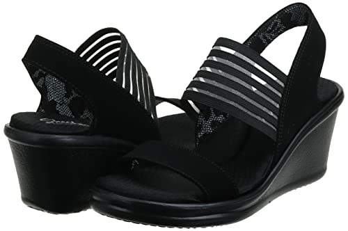 Skechers Cali Women's Rumblers-Sci-Fi Wedge Sandal, Black, 8 W Us #TOP7