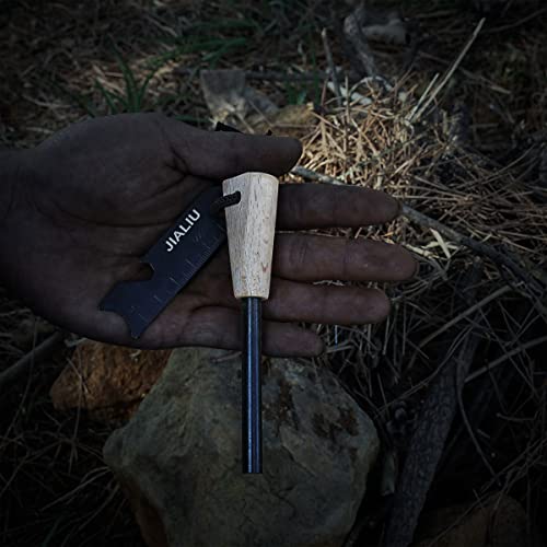 JIALIU Fire Starter Survival Tool, Flint and Steel with Ferro Rods Fire