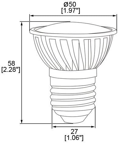 Miniatura 5 de P16-DIM-24T-SN-DW Bombilla halógena LED de repuesto halógena de cuello corto E26E27 PAR16 E26E27, reflector de haz ancho de 120 grados, 4.8 W,