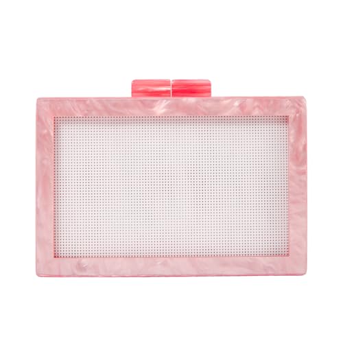 Image of RomanticDesign Women Acrylic Handbag Rattan Woven Pattern Square Box Crossbody Handbag Shoulder Bag Chain Purse