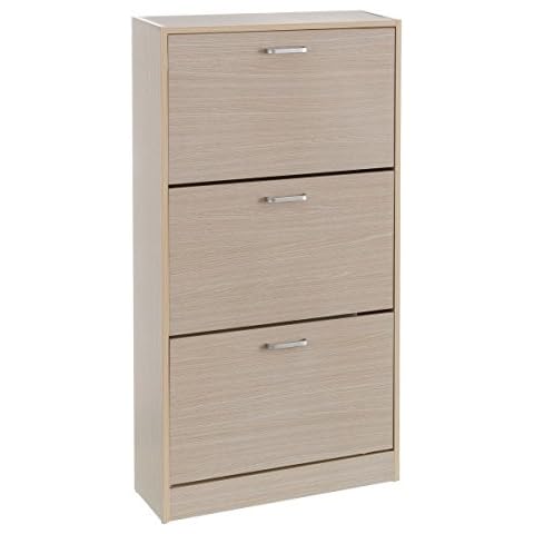 LOLAhome Mueble Zapatero Beige con 3 Puertas clásico France Cover