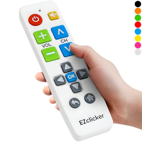 EZclicker Télécommande TV Universelle à Gros Boutons Simple et Facile à Utiliser, idéale pour...