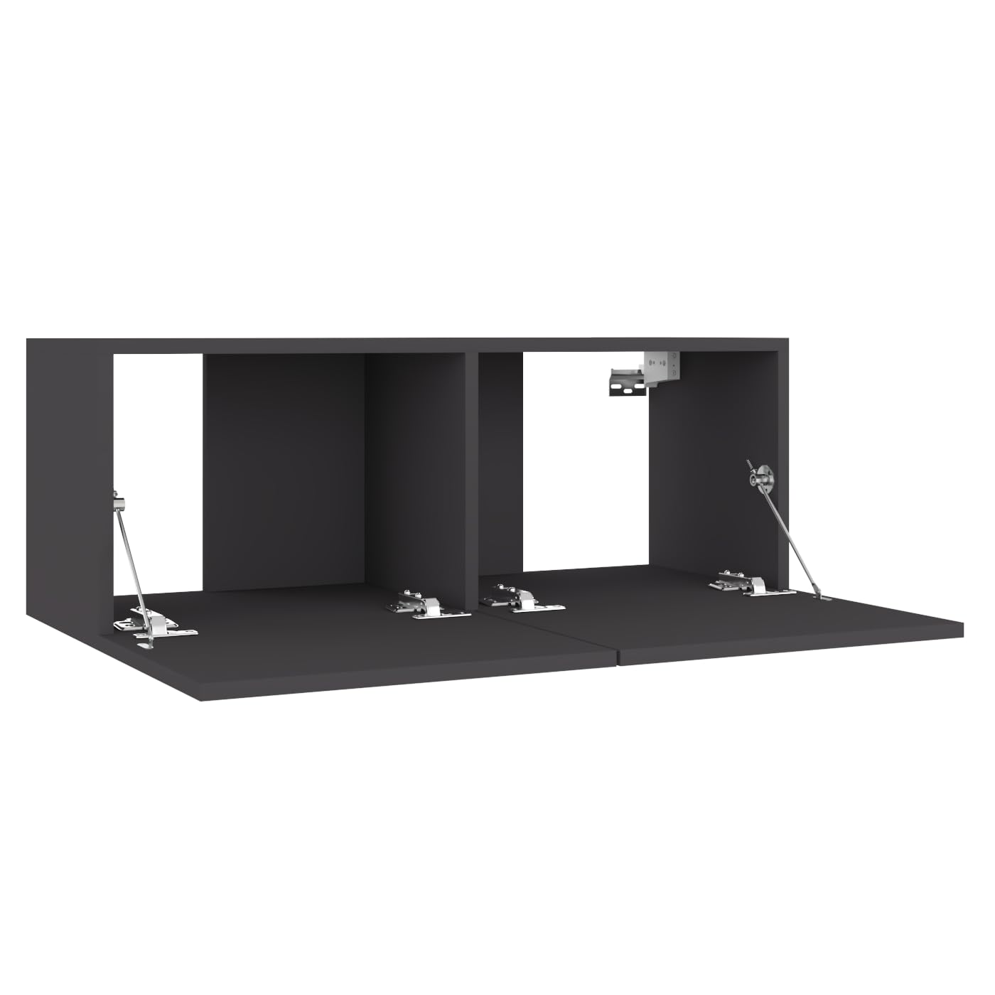 TV-Schrank zur Wandmontage, Grau, 80 x 30 x 30 cm, Holz, mehrschichtig | Schiebetüren, 2 Fächer, Kapazität 60 kg, einfache Montage, feuchtes Tuch