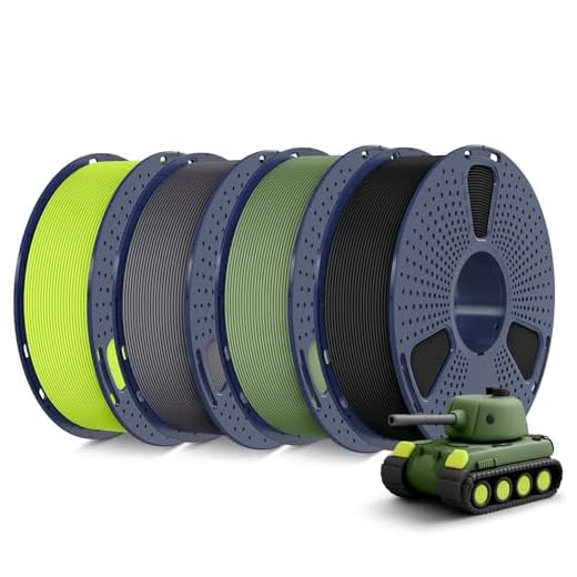 SUNLU 4KG 3D Printer Filament Bundle PLA Matte 1.75mm, Neatly Wound Filament with Matte Finish, Print with 99% FDM 3D Printers, 1kg Spool (2.2lbs), 4 Packs, Black+Olive Green+Gray+Bright Yellow