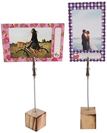 Miniatura 2 de 10 Uds. Soporte de madera para tarjetas, notas fotográficas, clip, cuadrado, mensaje, tarjetero, escritorio, manualidades, decoración, hogar,