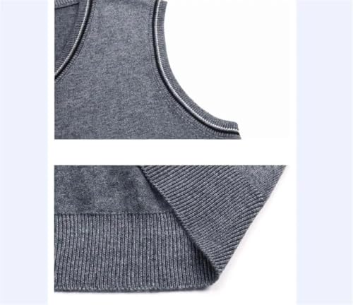 Dndrdhfb Men's Solid Color Sweater Vest, Wool Pullover, V-Neck Sleeveless Knitted Vest4