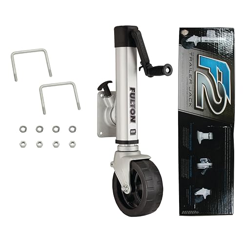 Fulton 1413040134 F2 F2 Wide Track Boat Trailer Jack, 1,600 lbs. Lift Capacity, Sidewind, Bolt-On Side Mount, 10 Inch Travel, Ergonomic Design