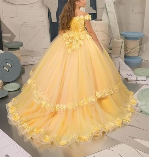 Off Shoulder Flower Girl Dresses for Wedding Lace Appliques Flower Girl Dress Tulle Pageant Dresses for Girls3