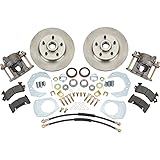 1964-1969 Ford Mustang Economy Disc Brake Conversion Kit: 11' Rotors, Loaded Calipers, for V8 Drum Spindles, Includes Hardware, Fits 15' Wheels, Easy Bolt-On Solution