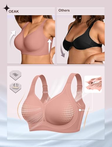 Image of OEAK Womens Wireless Jelly Bras Plus Size Support Push Up Comfortable Bra
