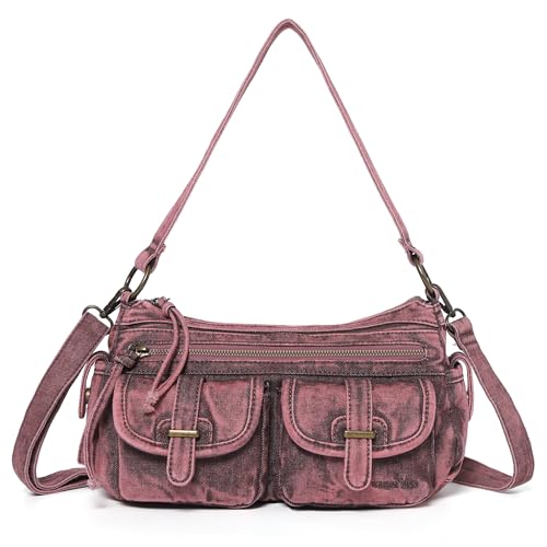 Image of Angel Kiss Hobo Purses for Women Crossbody Shoulder Bag Ladies Multi Pocket Handbags with Adjustable Shoulder Strap | Soft Vegan Leather