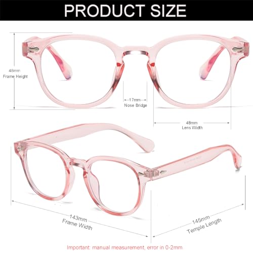 Image of Retro Round Blue Light Blocking Glasses for Men Women, Vintage Frame Non-prescription Computer Reading Eyeglasses