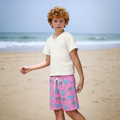 Boys Swim Trunks Swim Shorts Little Boys Bathing Suit Quick Dry Big Boy Swimsuit Swimwear, Animals Cartoon Pink Cute2
