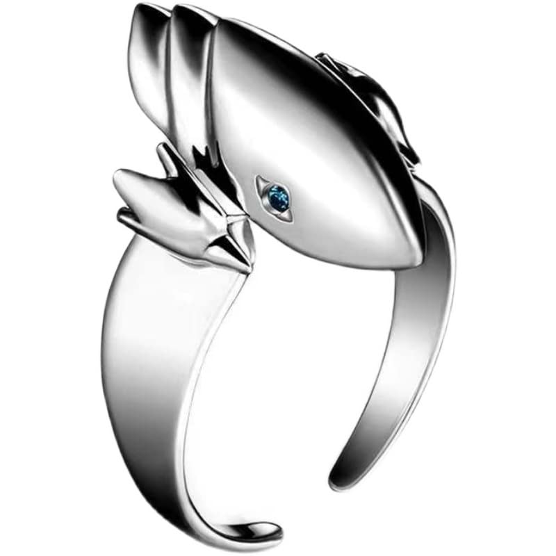 MANYEERSeto Kaiba Ring , Adjustable Ring Game king S925 Sliver Ring, Anime Rings /Cosplay Accessory Gift Party, sliver, zirconium diamond