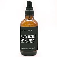 Vista 1 de River Birch Spray de lino y habitación perfumado a pachulí y mandarina Fragancia para el hogar Botella de vidrio ámbar de 4 onzas Aroma