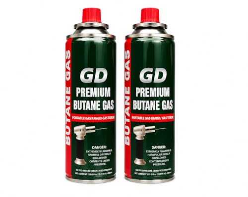 Gadget Deals-pack of 2-225g each- camping gas cylinder - Butane Gas Can - butanegas |for Camping Stove High Pressure- butane...