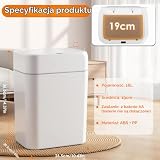 Gaethra Kosz na śmieci z czujnikiem 16 l, automatyczny, bezdotykowy, z czujnikiem ręcznym i kolanowym, szybka reakcja, cichy, łatwy do czyszczenia, idealny do łazienki, sypialni, kuchni, salonu (biały