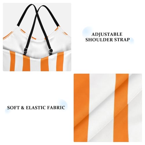 Orange Stripes Girls One Piece Swimsuit Beach Swimwear 208618103