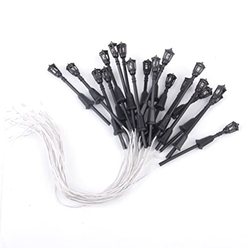 IMIKEYA 20 Pcs Mini Mini Miniature Street Light Light Pathway Lantern Post para Dollhouse Decoração