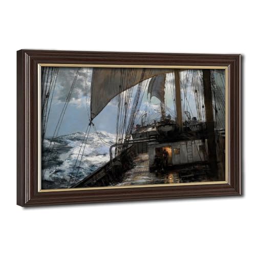 Toile marine A Night at Sea Montague Dawson œuvre d'art inspirante pour séjour